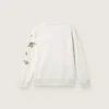 Sudadera unisex Journey en mezcla de algodón blanco con estampado de garabatos