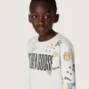 Sudadera unisex Journey en mezcla de algodón blanco con estampado de garabatos