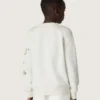 Sudadera unisex Journey en mezcla de algodón blanco con estampado de garabatos