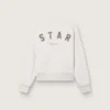 Sudadera unisex Star de algodón gris con bordados y cristales