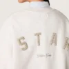 Sudadera unisex Star de algodón gris con bordados y cristales