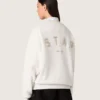 Sudadera unisex Star de algodón gris con bordados y cristales