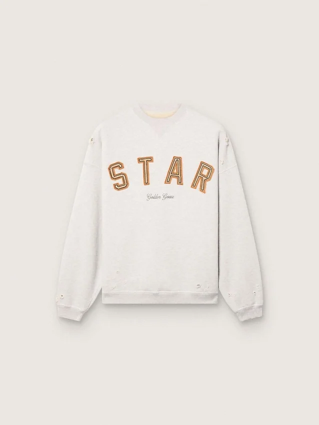 Sudadera unisex «Star» en algodón gris jaspeado con bordado «Star»