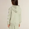 Sudadera verde claro con cierre de cremallera