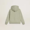 Sudadera verde claro con cierre de cremallera
