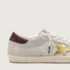 Super-Star CNY para hombre en gamuza color marfil con estrella de cuero metalizado y lengüeta del talón de cuero