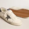 Super-Star en napa con estrella y lengüeta del talón de gamuza gris