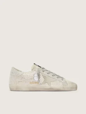 Super-Star en nubuck con cristales Swarovski y estrella de gamuza gris hielo