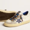 Super-Star Junior con estrella de cuero azul e inserciones de gamuza gris hielo