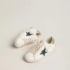 Super-Star Junior en cuero con estrella brillante y lengüeta en el talón