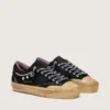 Super-Star LAB para hombre en gamuza laminada negra y nylon con estrella en relieve y cordones con cristales