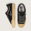 Super-Star LAB para hombre en gamuza laminada negra y nylon con estrella en relieve y cordones con cristales