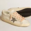 Super-Star LTD en cuero con estrella de gamuza beige y tachuelas de Swarovski
