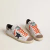 Super-Star LTD para hombre en cuero con estrella de cuero negro y lengüeta del talón de cuero beige