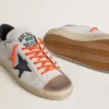 Super-Star LTD para hombre en cuero con estrella de cuero negro y lengüeta del talón de cuero beige