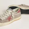 Super-Star LTD para hombre en gamuza gris con estrella y lengüeta del talón de gamuza encerada roja