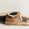 Super-Star LTD para hombre en lana beige con estrella de cuero marrón e inserciones color camello