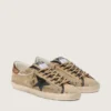 Super-Star LTD para hombre en lona beige con estrella de cuero negro