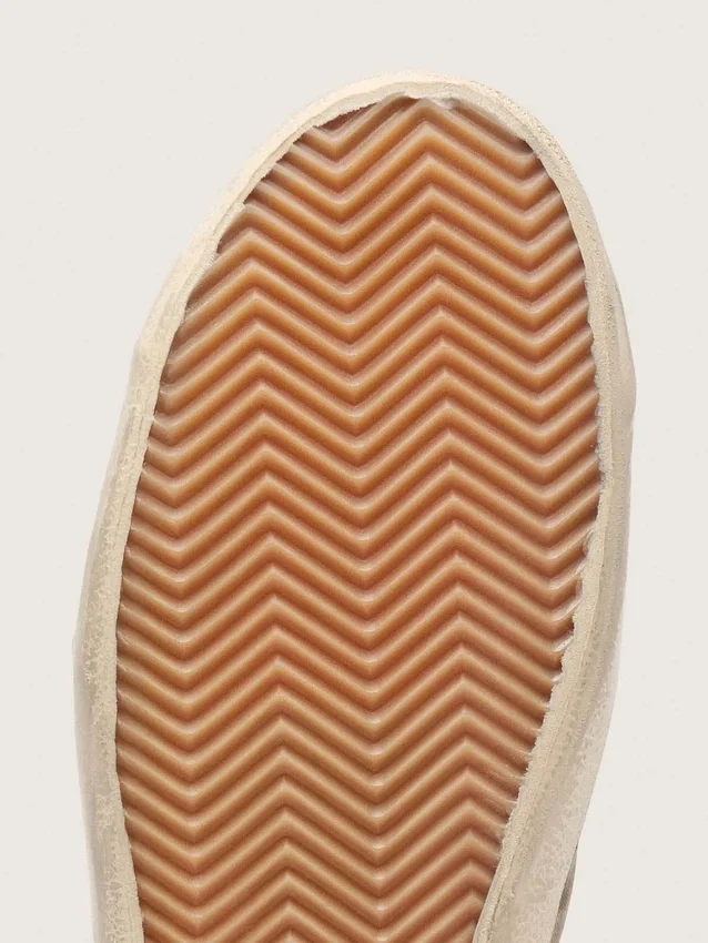Super-Star LTD para hombre en lona beige con estrella de cuero negro