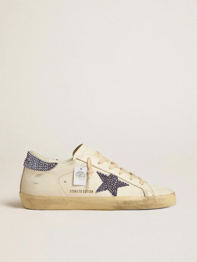 Super-Star LTD para mujer con estrella de gamuza y lengüeta en el talón con cristales Swarovski