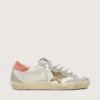 Super-Star LTD para mujer en cuero blanco con estrella de bronce metalizado