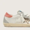 Super-Star LTD para mujer en cuero blanco con estrella de bronce metalizado