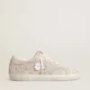 Super-Star LTD para mujer en gamuza con cristales Swarovski y estrella de cuero gris hielo