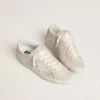 Super-Star LTD para mujer en gamuza con cristales Swarovski y estrella de cuero gris hielo