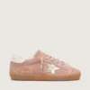 Super-Star LTD para mujer en gamuza rosa con estrella de cuero metalizado platino