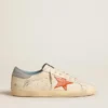 Super-Star para hombre con estrella con estampado de cocodrilo y lengüeta del talón en azul plateado