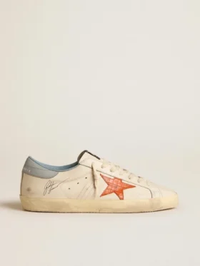 Super-Star para hombre con estrella con estampado de cocodrilo y lengüeta del talón en azul plateado
