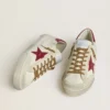 Super-Star para hombre con estrella de cuero rojo e inserciones de gamuza beige
