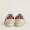 Super-Star para hombre con estrella de cuero rojo e inserciones de gamuza beige