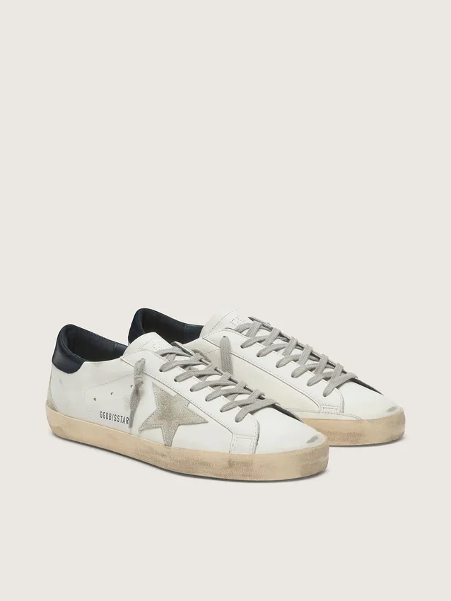 Super-Star para hombre con estrella de gamuza y lengüeta del talón azul