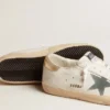Super-Star para hombre con estrella de gamuza y lengüeta en el talón de cuero con estampado de serpiente platino