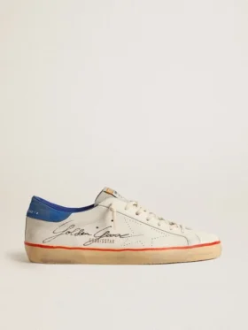 Super-Star para hombre con estrella perforada y lengüeta del talón de gamuza azul