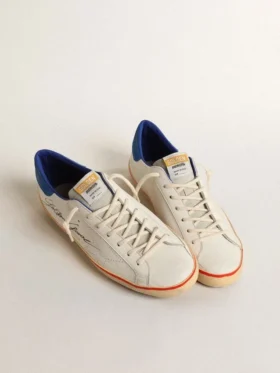 Super-Star para hombre con estrella perforada y lengüeta del talón de gamuza azul