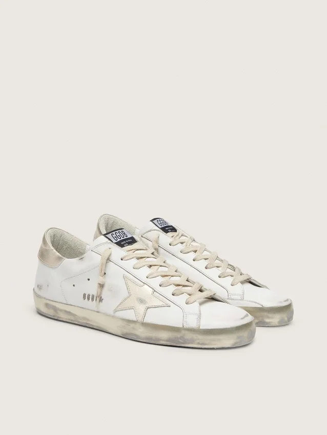 Super-Star para hombre con ribete y letras dorados brillantes
