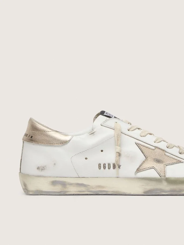 Super-Star para hombre con ribete y letras dorados brillantes