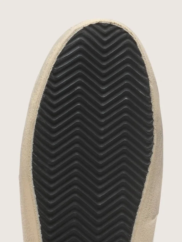 Super-Star para hombre en cuero blanco con estrella de nubuck negro y lengüeta del talón de cuero metalizado plateado