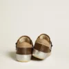 Super-Star para hombre en cuero con estrella de cuero azul y lengüeta del talón de nubuck beige
