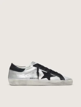 Super-Star para hombre en cuero plateado