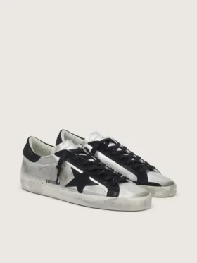 Super-Star para hombre en cuero plateado