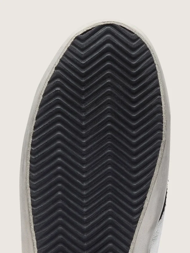 Super-Star para hombre en cuero plateado