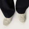 Super-Star para hombre en gamuza gris claro con estrella de cuero blanco