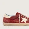 Super-Star para hombre en gamuza roja con estrella de cuero color crema