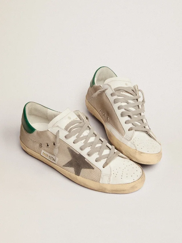 Super-Star para hombre en malla plateada clara con estrella gris