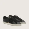 Super-Star para hombre en napa negra con estrella y lengüeta del talón de gamuza negra