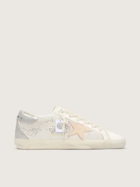 Super-Star para mujer con cristales Swarovski y estrella de cuero gris humo