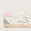 Super-Star para mujer con estrella de cuero plateada y lengüeta del talón rosa